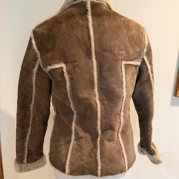 Wilson’s Leather Maxima Genuine Suede Cream Faux Fur Jacket Sz Med - Picture 4 of 7
